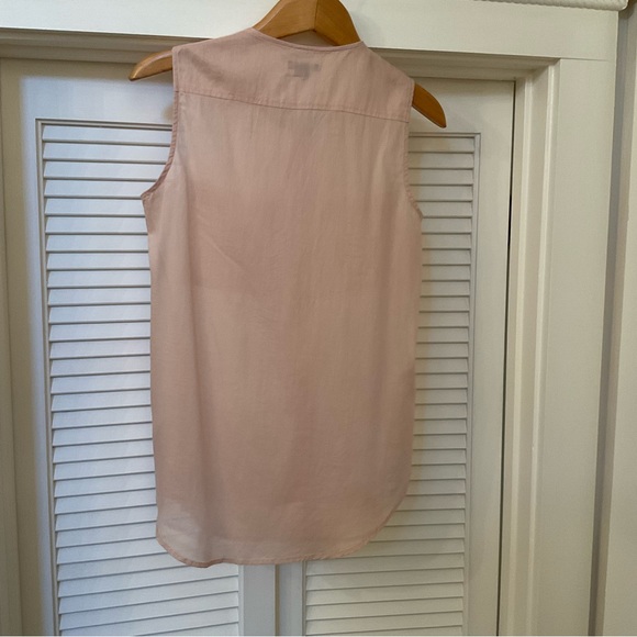 Theory Blouse Peach Sleeveless Shirttail Hem Size P - Picture 4 of 10